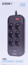 Eisenz 6 universele stopcontacten en 4 USB poorten Adapter