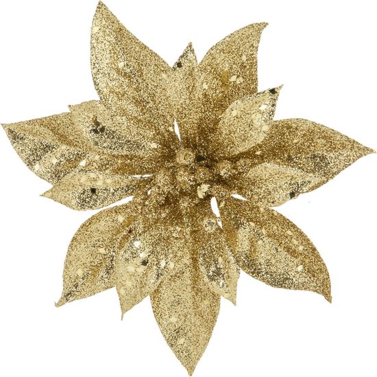 15 stuks kerstster, bloemen, kerstbloemen, kunstbloemen, decoratie, kerstglitter, poinsettia, kerstboomdecoratie, kerstbloemen decoratie, ornament, voor bruiloft, Nieuwjaar, 16 cm, rood
