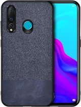 Schokbestendige splicing PU + stoffen beschermhoes voor Huawei Nova 4 (blauw)