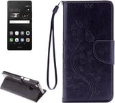 Voor Huawei P9 Lite Vlinders Embossing Horizontale Flip Leren Case met Houder & Kaartsleuven & Portemonnee & Lanyard (Zwart)
