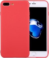 Voor iPhone 8 Plus & 7 Plus effen kleur TPU beschermhoes zonder rond gat (rood)