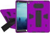 Voor iPad Pro 10,5 inch pc + siliconen schokbestendige beschermhoes met houder (zwart + paars)