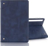 Voor Galaxy Tab S6 T860 / T865 Retro Boekstijl Horizontale Flip Leren Case met Houder & Kaartsleuven & Portemonnee (Marineblauw)