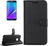 Voor Galaxy Note 5 / N920 Litchi Texture Horizontale Flip lederen tas met houder & kaartsleuven & portemonnee (zwart)