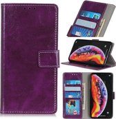 Retro Crazy Horse Texture Horizontale Flip Leren Case voor Galaxy A10, met houder & kaartsleuven & portemonnee & foto & milieu PU (paars)