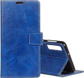 Retro Crazy Horse Texture Horizontale Flip Leren Case voor Galaxy A7 (2018), met houder & kaartsleuven & portemonnee (blauw)