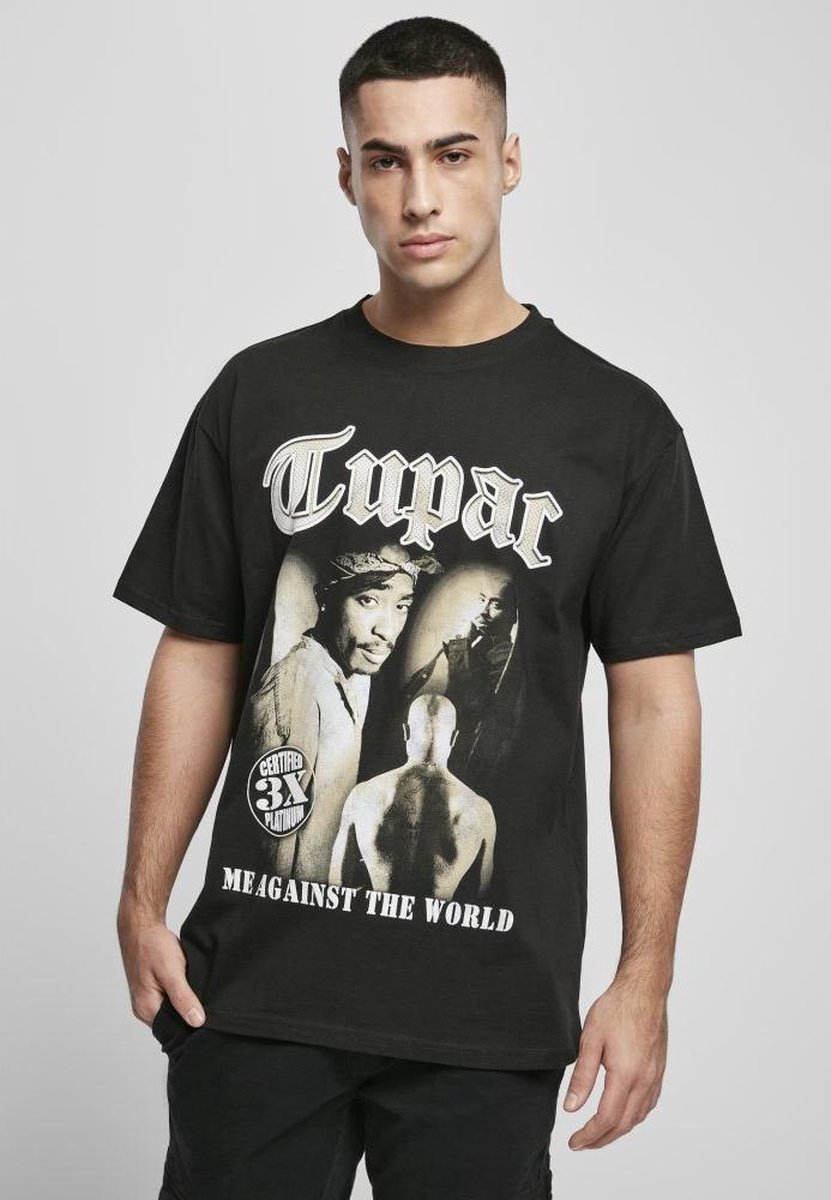 Mister Tee Tupac Tupac MATW Sepia Oversize Heren T-shirt XS Zwart