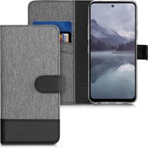 kwmobile telefoonhoesje voor LG K42 - Hoesje met pasjeshouder in grijs / zwart - Case met portemonnee
