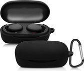 kwmobile Hoes voor Sony WF-XB700 True Wireless - Siliconen cover voor oordopjes in zwart
