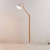 Lindby - vloerlamp hout - 1licht - Metaal, essenhout - H: 146 cm - E27 - wit, as