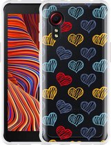 Hoesje Geschikt voor Samsung Galaxy Xcover 5 - Doodle hearts