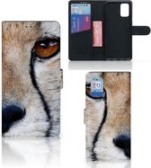Bookcase Geschikt voor Samsung Galaxy A02s Flip Cover Geschikt voor Samsung M02s Hoesje Cheetah