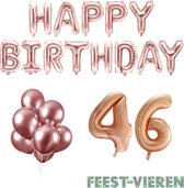 46 jaar Verjaardag Versiering Ballon Pakket Rosé Goud