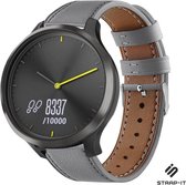 Leer Smartwatch bandje - Geschikt voor  Garmin Vivomove HR bandje leer - grijs - Strap-it Horlogeband / Polsband / Armband