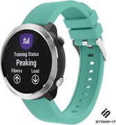 Siliconen Smartwatch bandje - Geschikt voor  Garmin Vivoactive 4 siliconen bandje - 45mm - aqua - Strap-it Horlogeband / Polsband / Armband