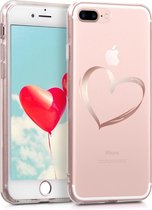 kwmobile telefoonhoesje voor Apple iPhone 7 Plus / 8 Plus - Hoesje voor smartphone - Brushed Hart design