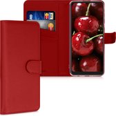 kwmobile telefoonhoesje voor Samsung Galaxy A21s - Hoesje met pasjeshouder in rood - Wallet case