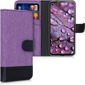 kwmobile telefoonhoesje geschikt voor Google Pixel 4a - Hoesje met pasjeshouder in paars / zwart - Case met portemonnee