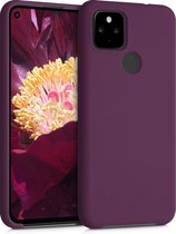 kwmobile telefoonhoesje voor Google Pixel 4a 5G - Hoesje met siliconen coating - Smartphone case in bordeaux-violet