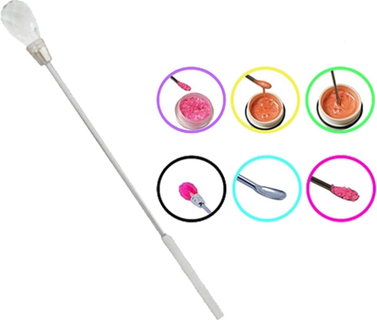 Goedkoopste RVS nail art gel spatel, TRANSPARANT