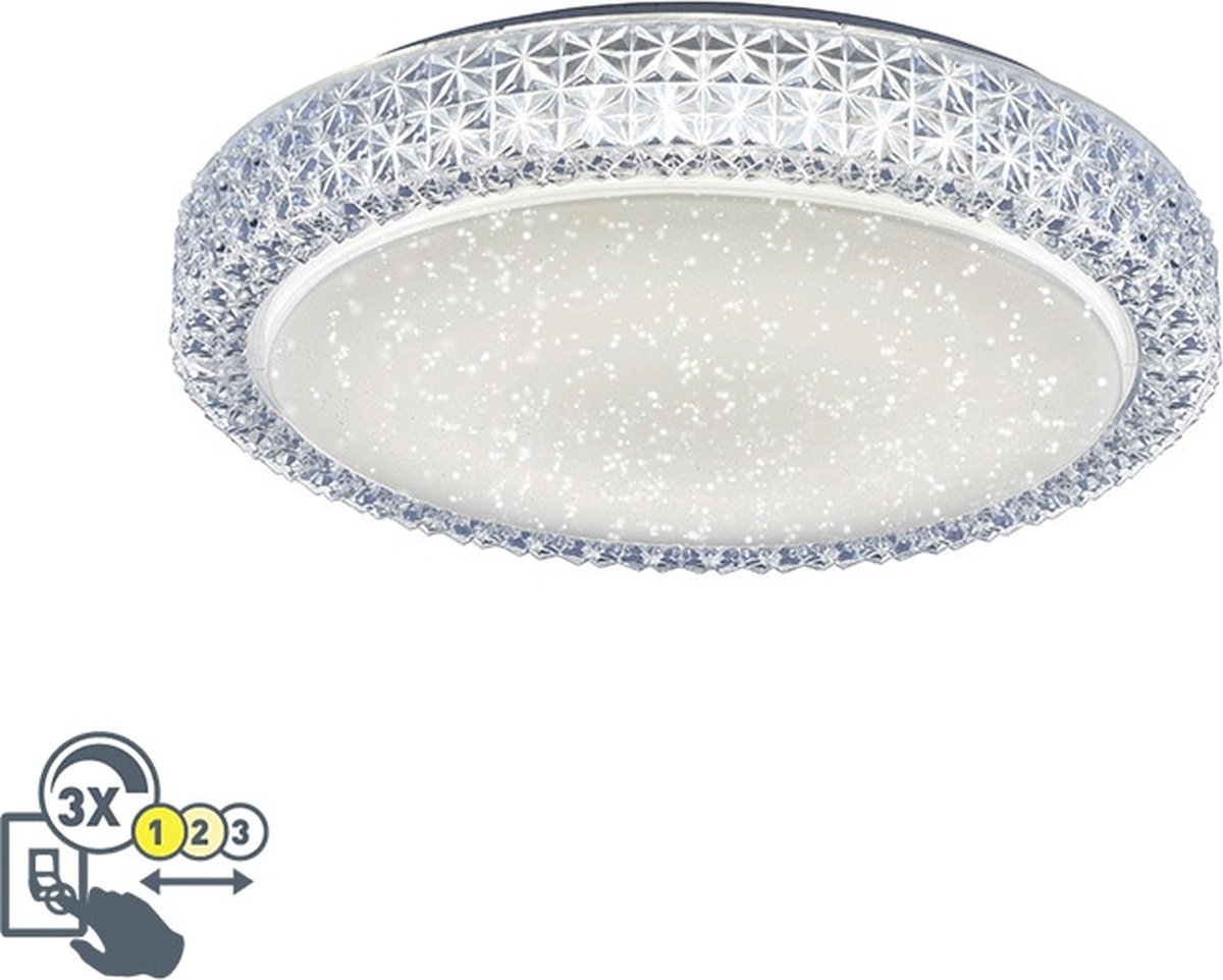 Leuchten Direct Roda - Retro LED Plafondlamp - 1 lichts - Ø 400 mm - Transparant - Woonkamer | Slaapkamer | Keuken