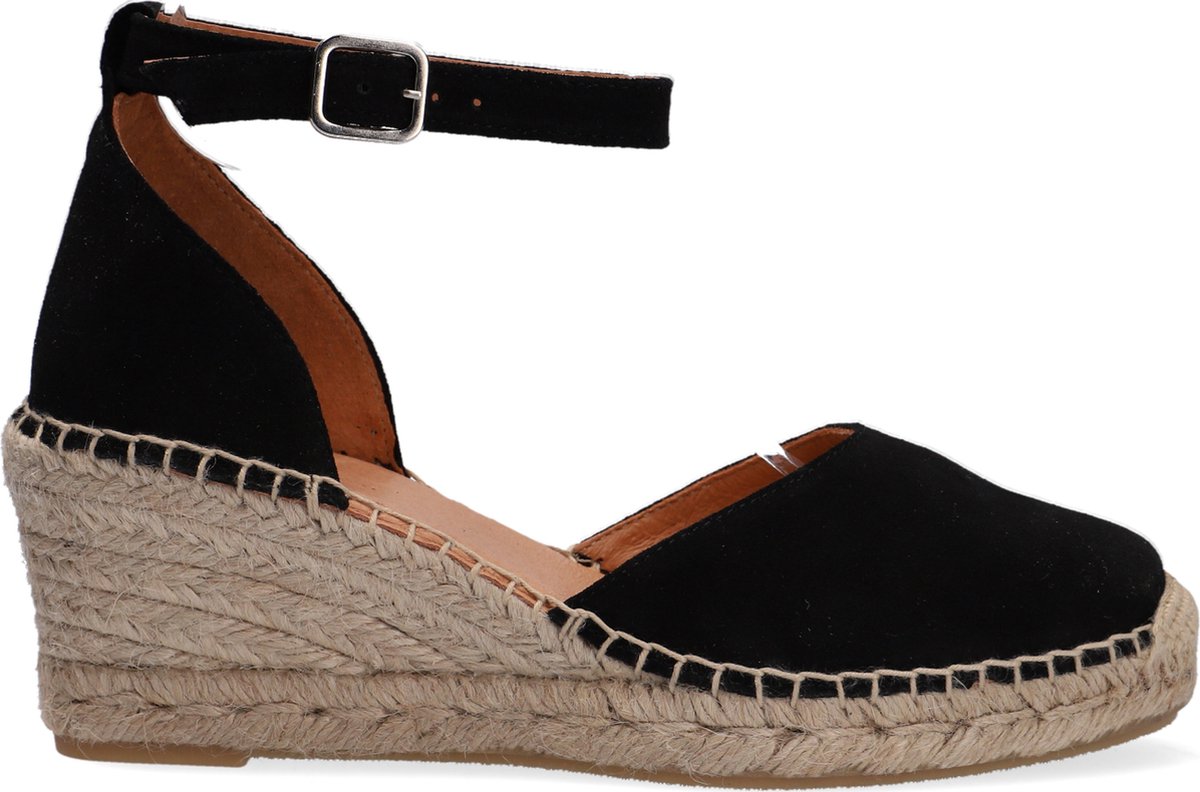 VIA VAI Flora Braid Espadrilles - Met Sleehak - Zwart - Maat 41 | bol.com