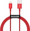 Baseus Superior Series USB naar Apple Lightning 2.4A Rood 1 Meter
