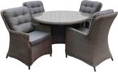 Elip dining tuinset 120cm rond Blended Brown 5-delig