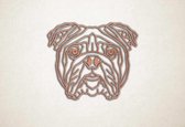 Line Art - Hond - Engelse Bulldog - S - 45x54cm - Multiplex - geometrische wanddecoratie