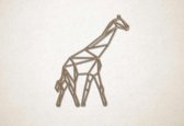 Line Art - Giraffe 1 - M - 74x60cm - Eiken - geometrische wanddecoratie