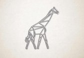 Line Art - Giraffe 1 - M - 74x60cm - EssenhoutWit - geometrische wanddecoratie