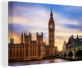 Canvas Schilderij Big Ben in Londen - 60x40 cm - Wanddecoratie