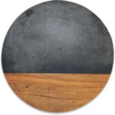Nkuku serveerplank rond marmer/acacia Ø30 cm grijs