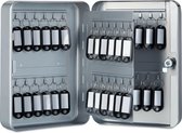 Relaxdays Sleutelkast - metaal - sleutelkastje - sleutelkluis - 48 haken - afsluitbaar - grijs