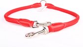 Dog's Companion - Leren Koppelriem voor 2 Honden - Lengte: 40cm (8 mm), Kleur: Rood