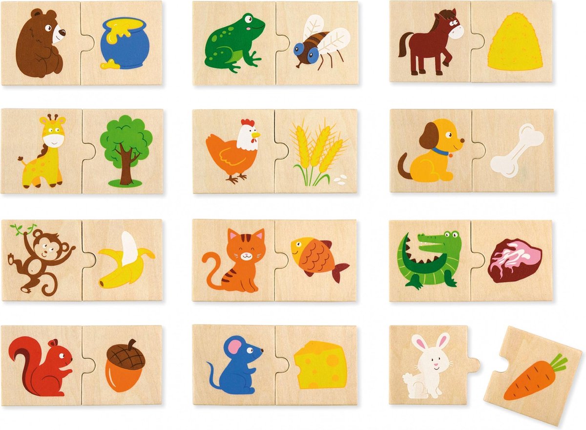 Vigatoys Viga Toys Houten Legpuzzel Dieren 24 Stukjes