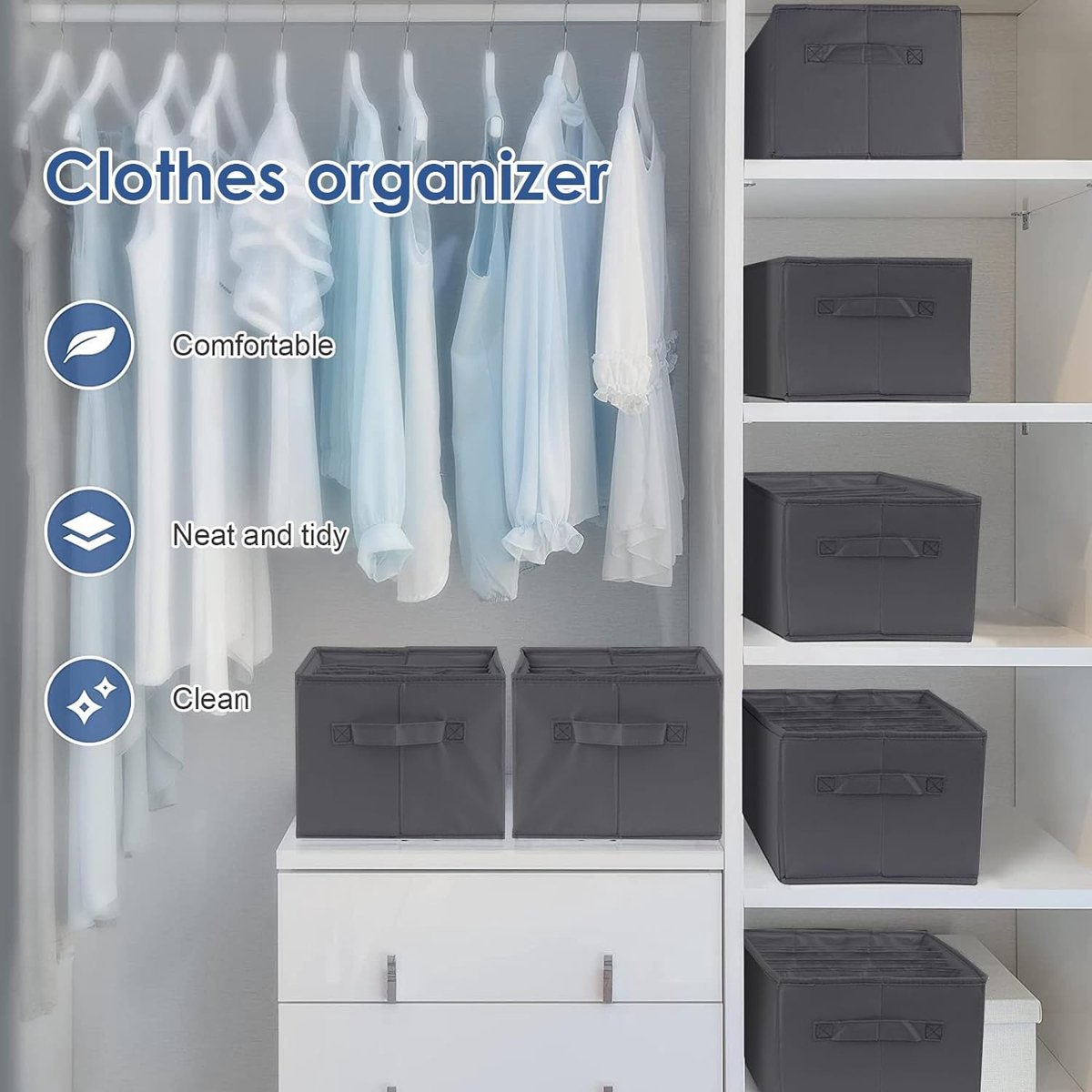 2 stuks 7 rasters wasbare kledingkast organizer, jeans vak opbergdoos