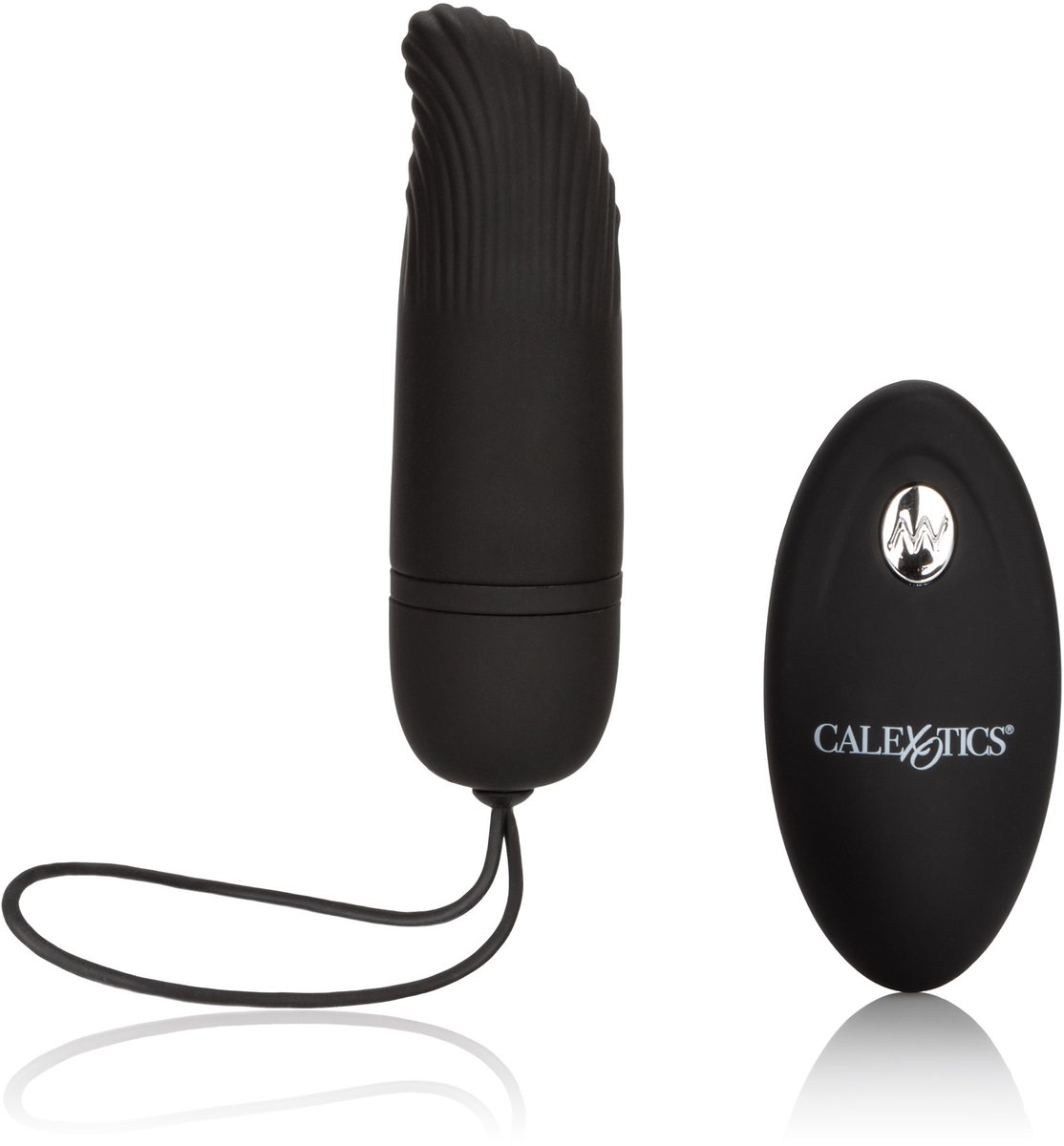 CalExotics - Silicone Remote Ridged G - Eggs / Bullets Zwart