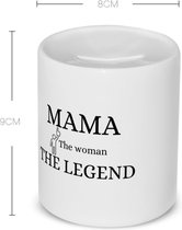 Akyol - mama the woman the legend Spaarpot - Mama - moeder - moederdag - cadeau - verjaardag - geschenk - 350 ML inhoud