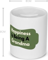 Akyol - happiness is being a grandma Spaarpot - Oma - de liefste oma - verjaardag - cadeautje voor oma - oma artikelen - kado - geschenk - 350 ML inhoud