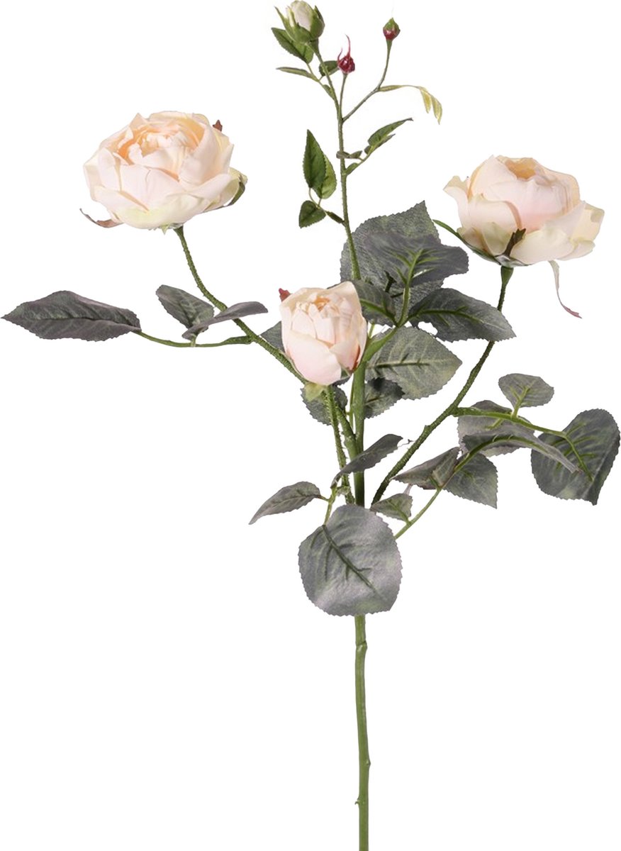 Top Art Kunstbloem roos Ariana - wit - 73 cm - kunststof steel - decoratie bloemen