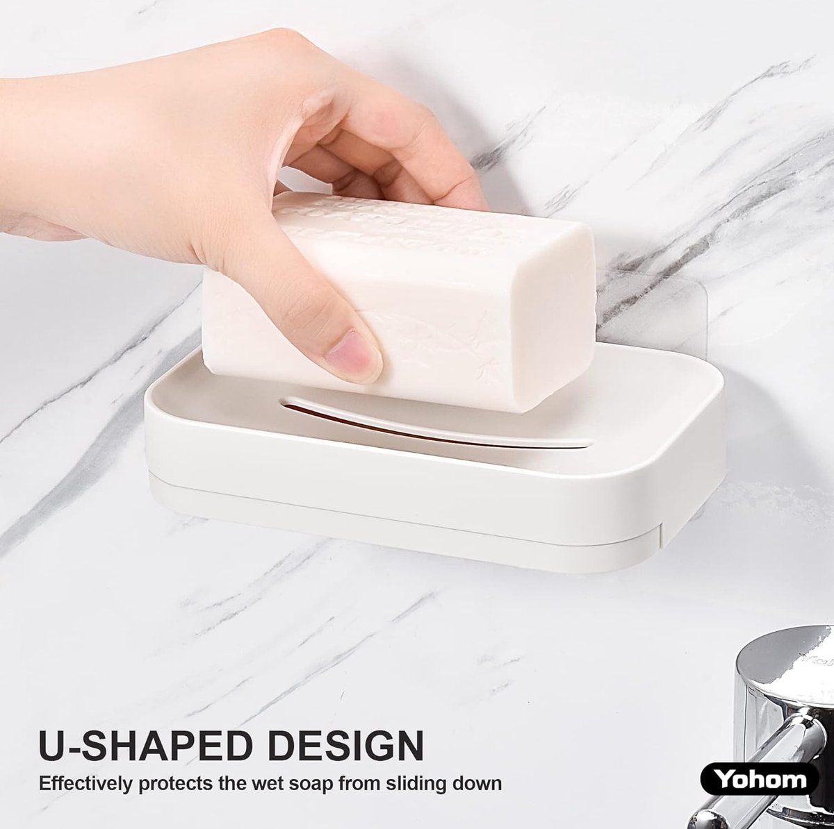 2STUKS Badkamer Plank Geen Boor, Plastic Douche Caddy, Zelfklevende Planken, Heldere Douchemand, Acryl Plank 25kg Draagvermogen, Kleine Douche Caddy Afvoerontwerp, Badkamer Caddy voor Shampoo Opslag