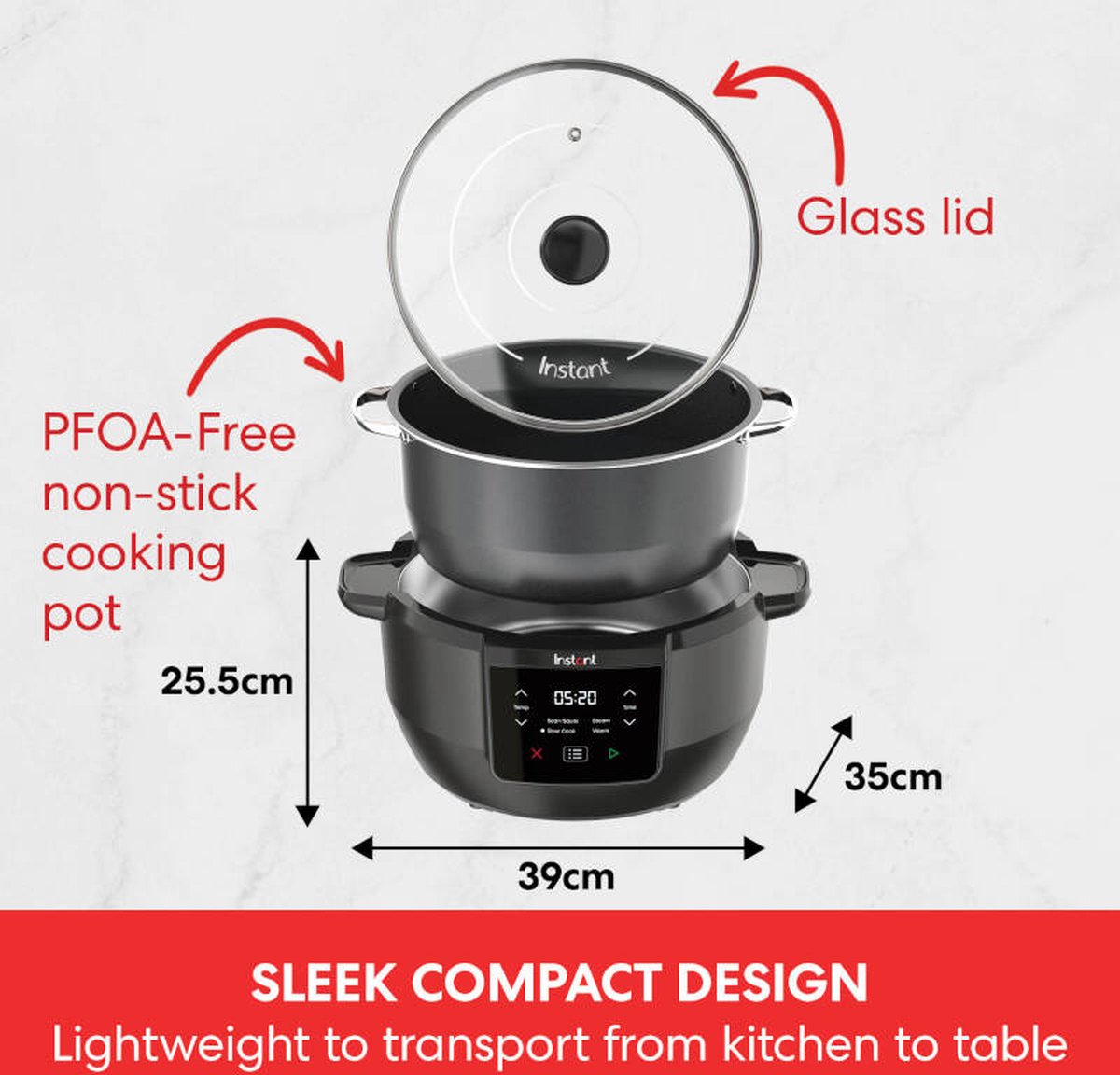 Instant Pot Superior Slow Cooker 7,2L 800W Zwart - afbeelding 3