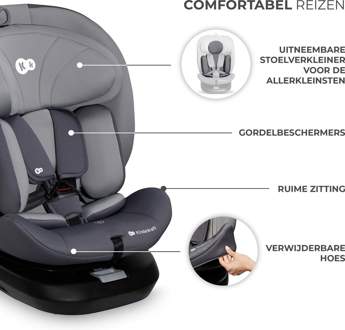 Kinderkraft I-GROW I-SIZE: draaibare autostoel 0-12 jaar thumbnail 3