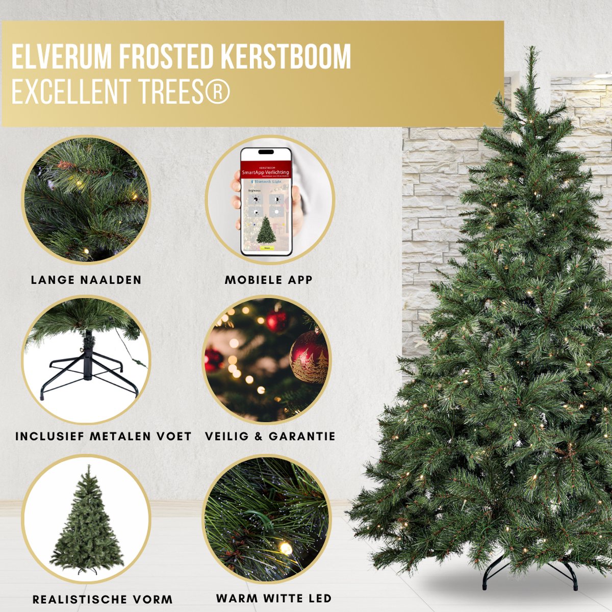 Excellent Trees® Kerstboom Elverum Frosted - Premium - ⌀110cm - 150cm – foto 2