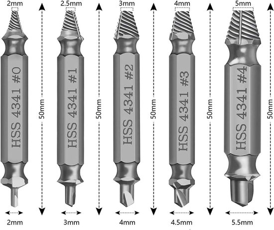 Beschadigde Schroef Extractor Boor Bit Set Gestripte Gebroken Schroef Boutverwijderaar Extractor Gemakkelijk Verwijderen Sloopgereedschap