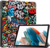 Tri-Fold Book Case met Wake/Sleep - Geschikt voor Samsung Galaxy Tab A9 Plus Hoesje - Graffiti