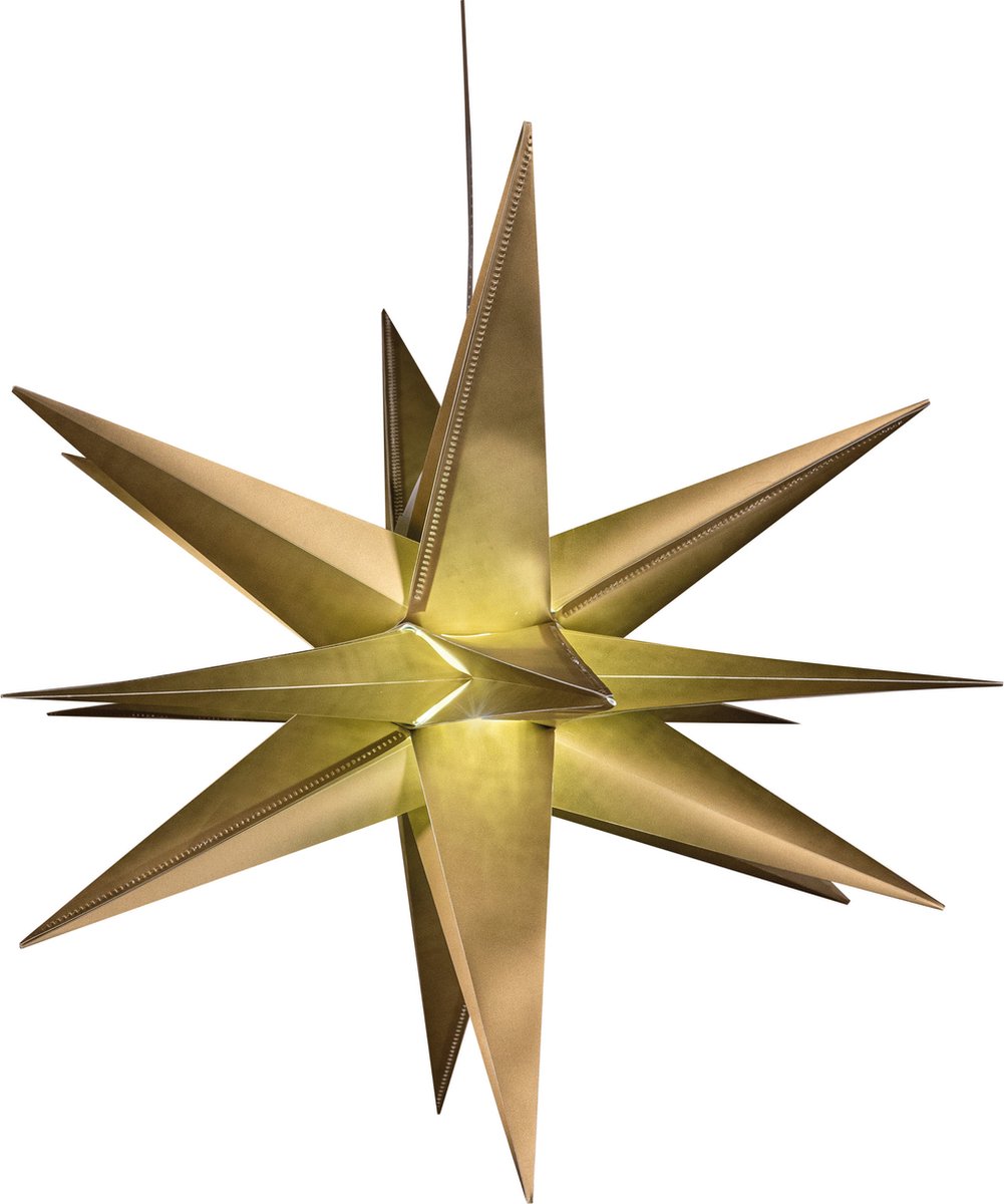Anna Collection verlichte 3D kerstster - goud - 60 cm - kunststof