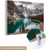 Lac Moraine dans le parc national de Banff en Amérique Plexiglas 120x80 cm - Tirage photo sur Glas (décoration murale en plexiglas)