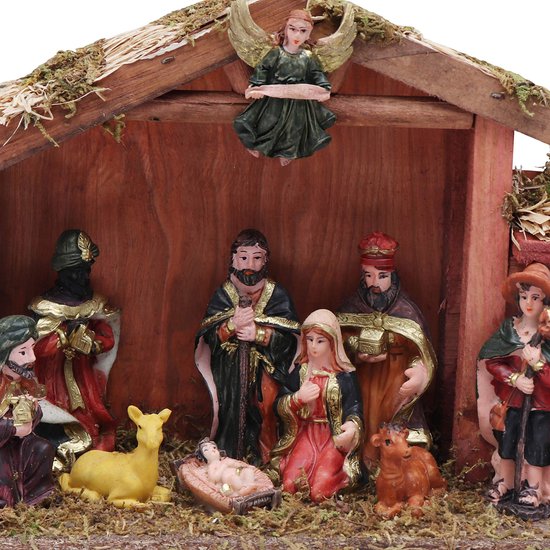 Crèches, set - figurines de la Nativité et crèche avec Marie
